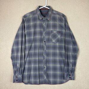 Jeremiah Shirt Mens Large Gray‎ Plaid Long Sleeve Button Up Adult